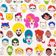 tessuto bianco drag queen pride gatti cani colorati