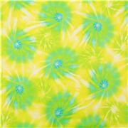 Tissu en coton batik sarong teinté avec des tourbillons ronds groovy verts