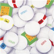 tessuto cotone sport pallavolo diagrammi palloni bianchi Ritagli