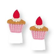 Parche termoadhesivo con etiqueta cupcake con envase rosa 2 unidades