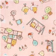 Stoff Japan rosa Sumikko Gurashi Spielplatz Baumwollfolie