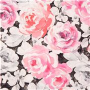 Tela gris rosas estilo acuarela grandes color rosa salmón