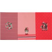 Tela de punto con panel de rosas y rombos Retazo