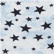 tessuto celeste bianco Stof Fabrics in maglina stelle blu scuro