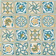 Tissu bleu-gris clair à carreaux avec des motifs répétés