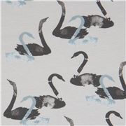 tessuto grigio organico cigni maglina Stof Fabrics
