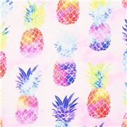 Ananas grooviger rosa Baumwollstoff buntes fruchtiges Muster