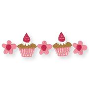 Patch thermocollant avec des cupcakes et des fleurs roses, 1 pièce
