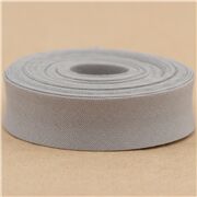 Ruban de biais en polyester gris, à un pli