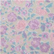 lila rosa floral doppellagige Gaze Baumwollstoff