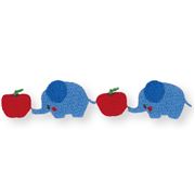 Roter Apfel blauer Elefant Bügelbild Aufnäher 1 Stück