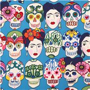 tessuto blu Gotas de Amor teschi Ritagli