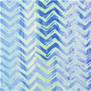 Tissu batik en coton chevron zig zags nuances de bleu encre sarong aspect teinté