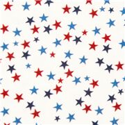 Sterne in Rot und Blau auf weißem Baumwollstoff USA 4. Juli