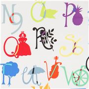 Weißer Stoff mit Alphabet