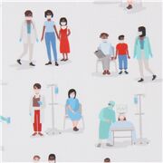 weißer Stoff mit Krankenschwestern