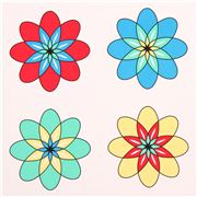 Weißer Stoff gelbe rote grüne blaue Blume Summer Lovin Panel