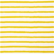 Tissu double gaze en coton à rayures jaunes et blanches peintes