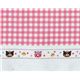 Animals pink checker Kokka fabric Japan kawaii 0.5m 1