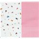 Animals pink checker Kokka fabric Japan kawaii 0.5m 3