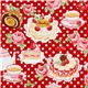 Japanese Cosmo fabric cake coffee roses red 1