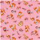 japanischer Cosmo Stoff Reh Eichhörnchen Hase rosa 2