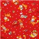 Japanese Cosmo fabric deer squirrel bunny red 1