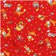Japanese Cosmo fabric deer squirrel bunny red 2