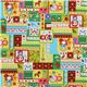 Japanese Cosmo fabric matryoshka kawaii animals green 2