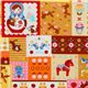 japanischer Cosmo Stoff Matroschka kawaii Tiere orange 1