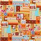 japanischer Cosmo Stoff Matroschka kawaii Tiere orange 2
