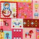 Japanese Cosmo fabric matryoshka kawaii animals pink 1