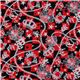 Japanese Cosmo red checkered fabric glitter skull 2