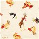 Kokka Canvas fabric with bunny giraffe bird du Japon1
