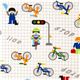 Kokka fabric for boys funny bicycles and traffic lights 1