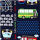 Kokka fabric for boys with cars fire engine bus 1