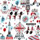 London fabric with Big Ben emblem guard par Kokka 1