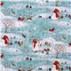 Michael Miller Weihnachtsstoff Schneemann Schlitten 2
