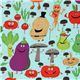 Michael Miller fabric Edgy Veggie funny vegetables 1