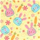 Michael Miller fabric Snack Bunny with rabbit & carrot 1