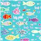 Michael Miller fabric fishies with many colourful fish 1