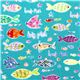 Michael Miller Stoff Fishies mit vielen bunten Fischen 3
