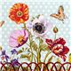 Michael Miller fabric flower butterfly garden fence  1