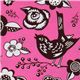 Michael Miller Stoff Fuchsia Woodcut Garden Paula Prass 1