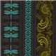 Michael Miller fabric turquoise dragonflies & ornaments 1