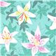 Michael Miller fabric with lily flower turquoise Patty Young 1