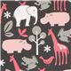 Michael Miller flannel fabric Zoology zoo animal grey 1