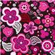 Michael Miller flower fabric pink-red blossom Sylvia 1