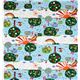 Park Bear Kokka Fabric blue from Japan kawaii half yard 3