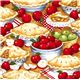 Timeless Treasures-Stoff mit Apfelkuchen und �pfel 1